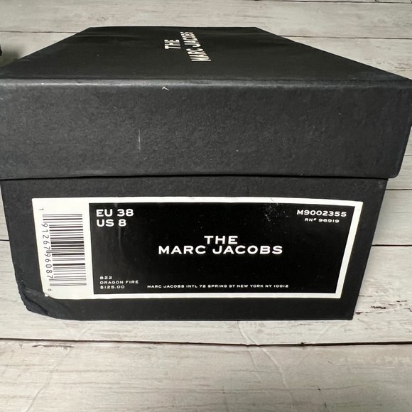 MARC JACOBS Dragon Fire 'The Slide' Logo Print Ridged Flat Sandals Slides Shoes - Picture 9 of 9